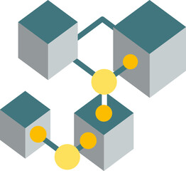 blockchain illustration on a white background    