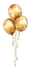 Three golden balloons