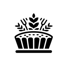 Minimalist Bakery Logo: Bread & Wheat Illustration in Black and White