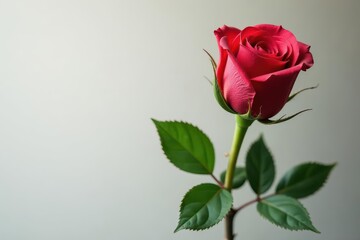 Naklejka premium Crystal rose stem, soft greenery wrapping, natural fiber botanical accents , nature, decoration