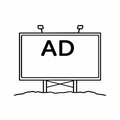 Billboard line art illustration for advertising concept