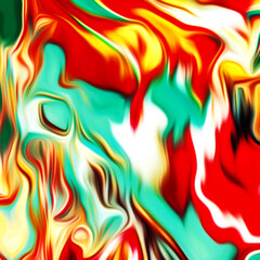 Fototapeta premium Abstract fluid art digital painting and dynamic swirling patterns with vibrant color transitions.