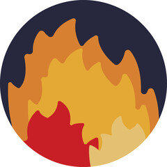 Flames representing a fire emergency that requires firefighter response.