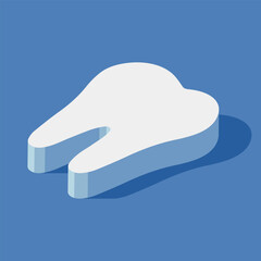 Vector tooth isometric illustration. Dental clinic concept, design with teeth, teeth cleaning, oral care. Dentistry icons