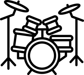 drum set illustration on a white background     
