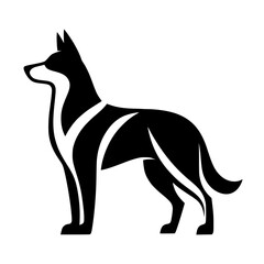 Minimalist Black & White Dog Logo: Modern Silhouette