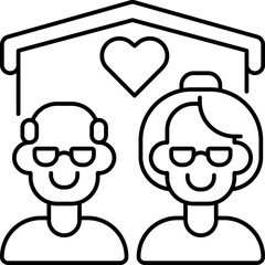 elderly home illustration on a white background     
