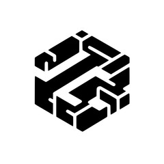 Abstract Geometric Hexagon Icon in Minimalist Style