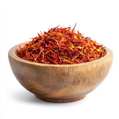 Dried saffron threads in a wooden bowl (1)