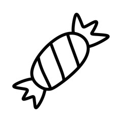 Candy doodle icon in hand drawn style for Halloween and Christmas themed graphic elements decoration
