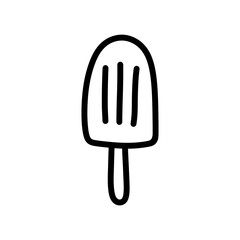 Ice cream doodle icon with simple design for graphic elements