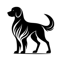 Elegant Black Dog Silhouette Logo with White Details