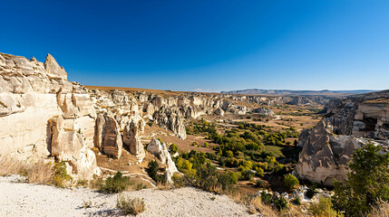 Fototapeta premium Panoramic View Of Cappadocian Valley In Turkey