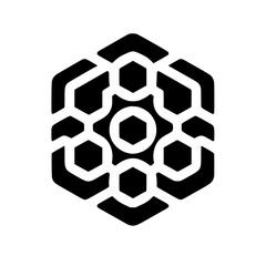 Geometric Hexagon Pattern, Black and White Abstract Design