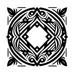 Bold Geometric Mandala in Black and White - Vector Art Design