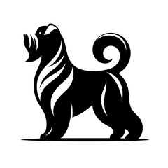 Elegant Black and White Dog Logo: Minimalist Silhouette