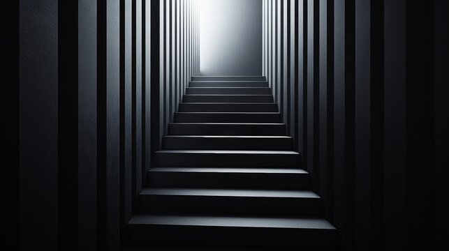 Dark, descending stairway leading into a bright, mysterious space.