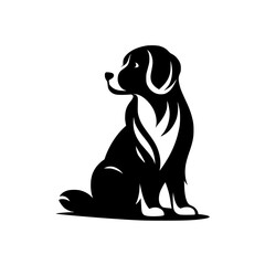 Minimalist Black & White Dog Silhouette Logo Design