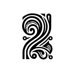 Abstract Black & White Swirls Graphic Design Element