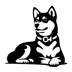 Black and White Dog Silhouette, Minimalist Pet Logo, Clean Design