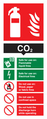 CO2 Fire Extinguisher Label - For Liquid and Electrical Fires