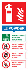 L2 Powder Fire Extinguisher Label - For Metal and Lithium Fires