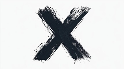 Bold black X formed by paint strokes