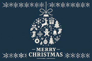 Festive Christmas Ornament Design with Merry Christmas Greeting