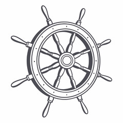 Obraz premium Classic Ship Wheel Illustration Nautical Maritime Vintage Design