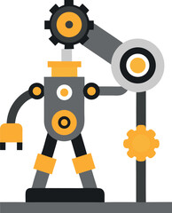 Industrial Robotic Arm with Gears and Claw Gripper