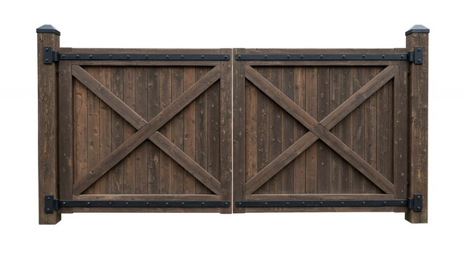 Rustic double wooden gate