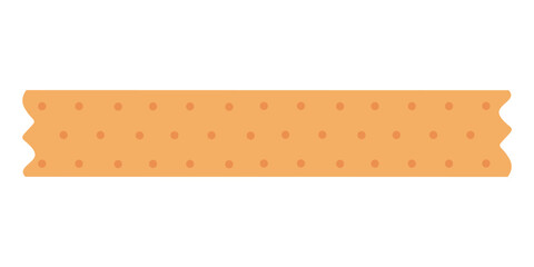 Simple washi tape with small orange dots on warm background. Flat cartoon vector illustration.