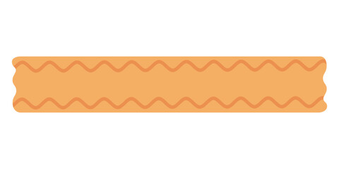 Orange washi tape with soft wavy line pattern. Flat cartoon vector illustration for decorative use.