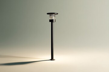 A solitary streetlight stands tall, casting a warm glow on the ground.