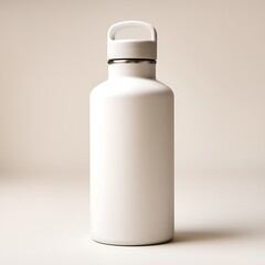 White Insulated Stainless Steel Water Bottle Eco-Friendly Hydration. Water Bottle Mockup. Blank Bottle Mockup.