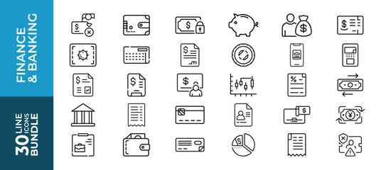 30 icons bundle of finance and banking category