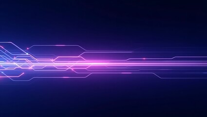 Obraz premium Futuristic Tech Circuit Board with Glowing Pink and Blue Light Effect