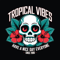 Printable skull t shirt design vector