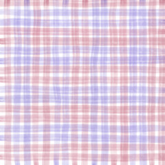 Pink Purple Plaid Gingham Check Hand Drawn Background Pattern Overlay
