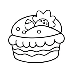 cupcake cartoon illustration line art