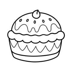 cupcake cartoon illustration line art