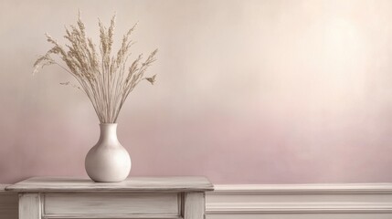 Elegant display of dried grasses in a simple vase.