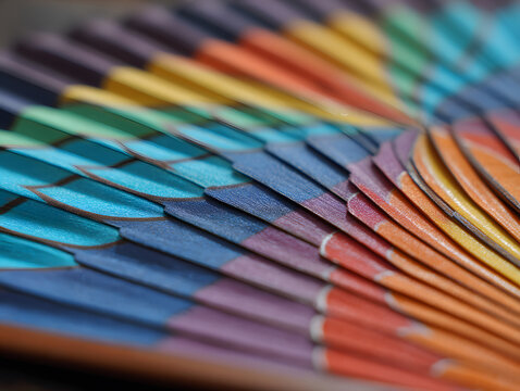 Close-up of traditional Korean paper fan buchae