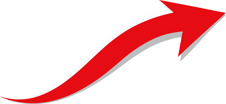A red, wavy arrow pointing upwards.