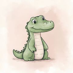 Naklejka premium Simple Alligator Cartoon