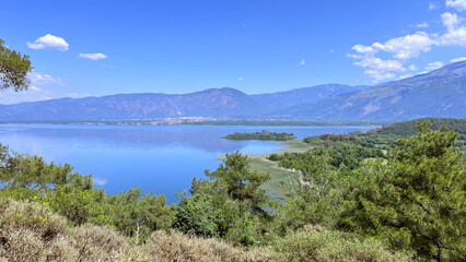 lake in the mountains in summer at the morning