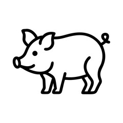 Fototapeta premium Pig Outline Illustration, Clean Vector Line Art for Design.
