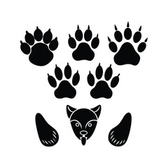Fototapeta premium Animal Footprint Silhouettes Bundle Vector Design