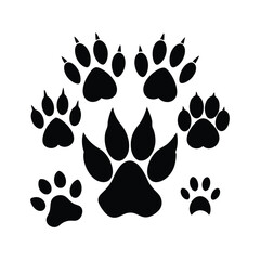 Fototapeta premium Animal Footprint Silhouettes Bundle Vector Design