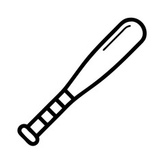 Fototapeta premium Baseball Bat Icon in Minimalist Style on White Background 
